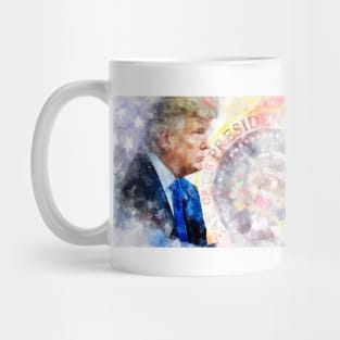 Donald Trump with Seal of the President and American flag Mug